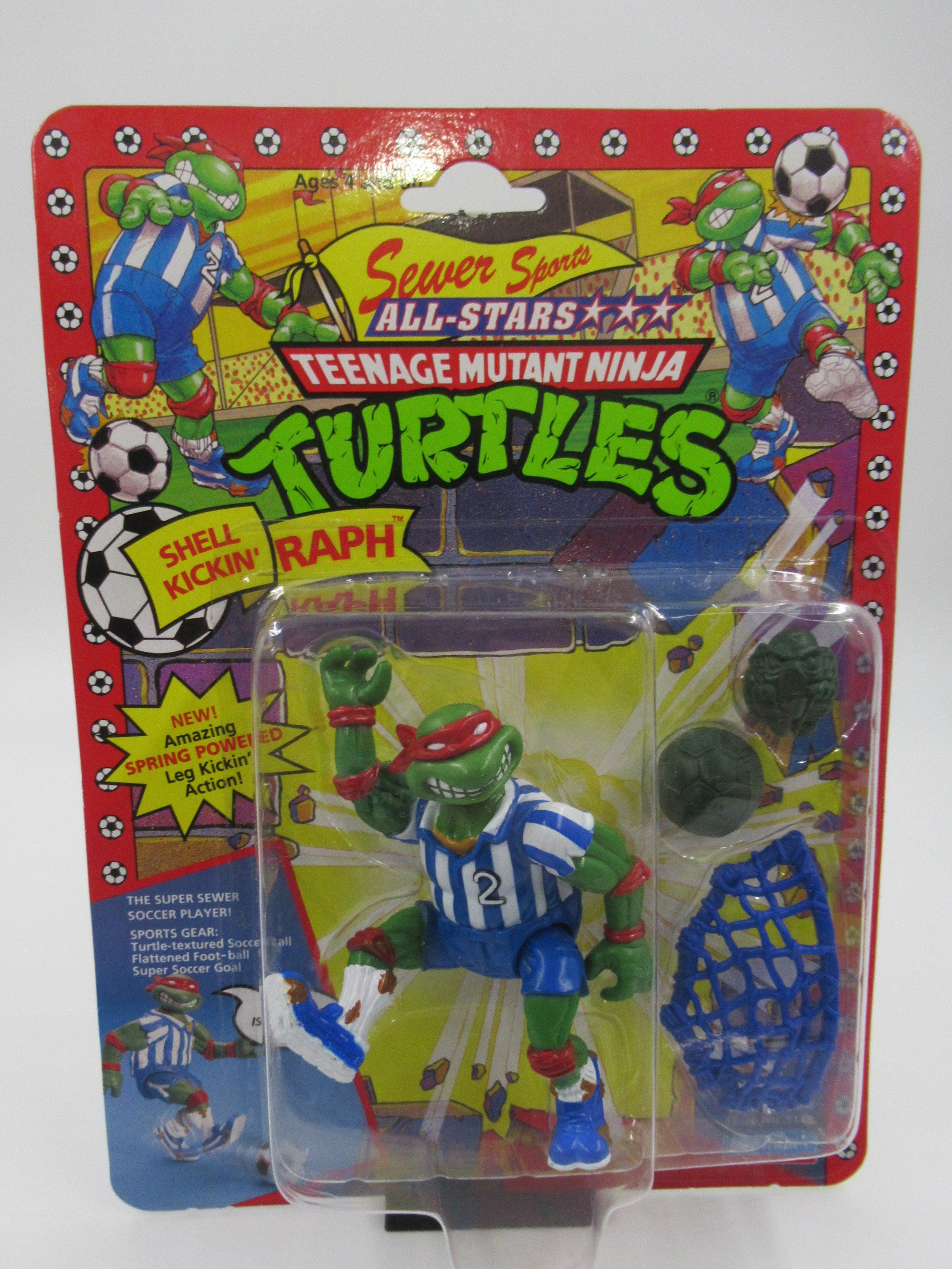 Teenage Mutant Ninja Turtles Sewer Sports Raph + Mike 4.5" Figure TMNTs - Playmates (1991)